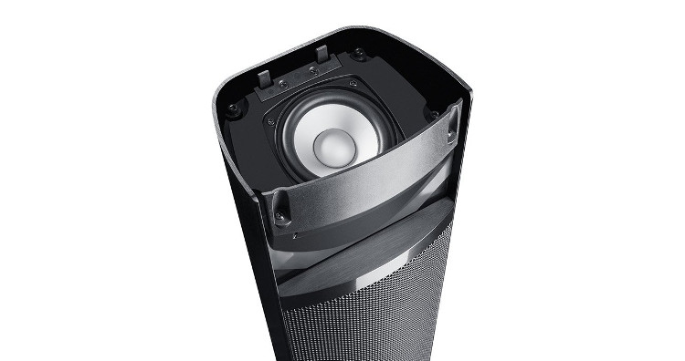 Für die Wiedergabe von DTS:X geeigneter Säulenlautsprecher mit integriertem Up-Firing-Lautsprecher