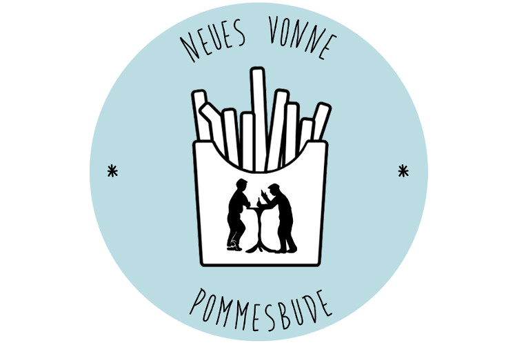 Logo des Podcasts Neues vonne Pommesbude mit stilisierter Pommestüte und Pommes