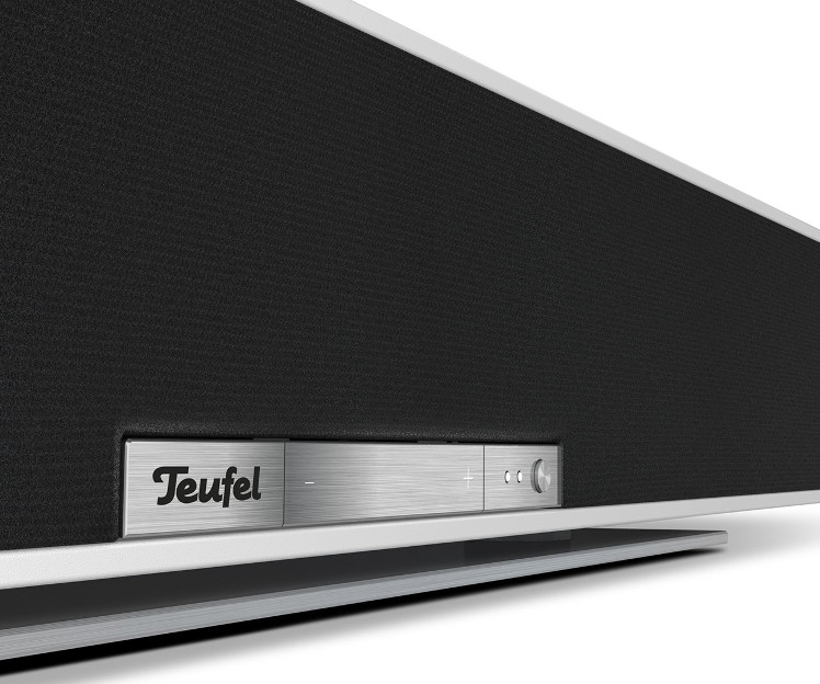 Multiroom-fähige Streaming-Soundbar von Teiufel mit weißem Gehäuse
