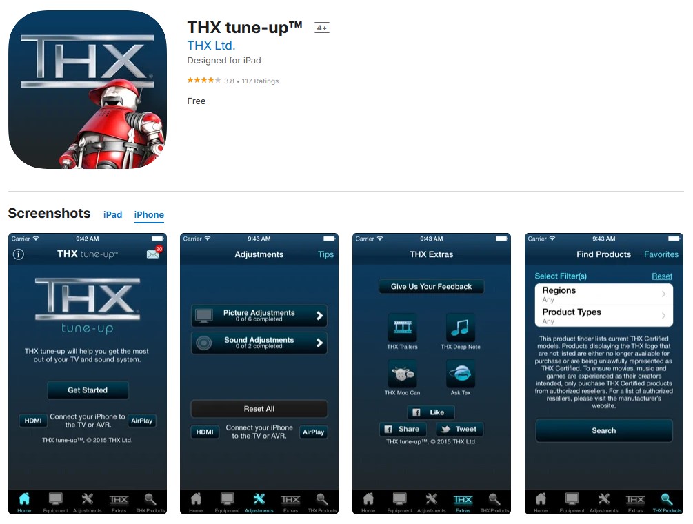 THX tune-up Screenshot App Store