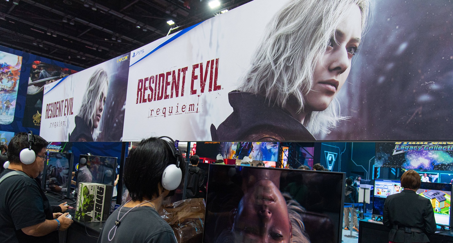 Gamer playing Resident Evil